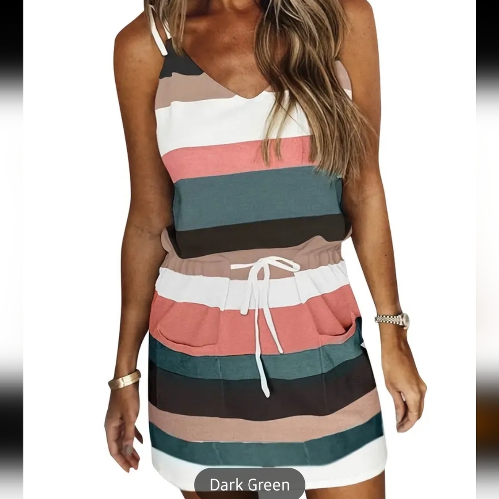 Stripped Sun Dress Nwt
